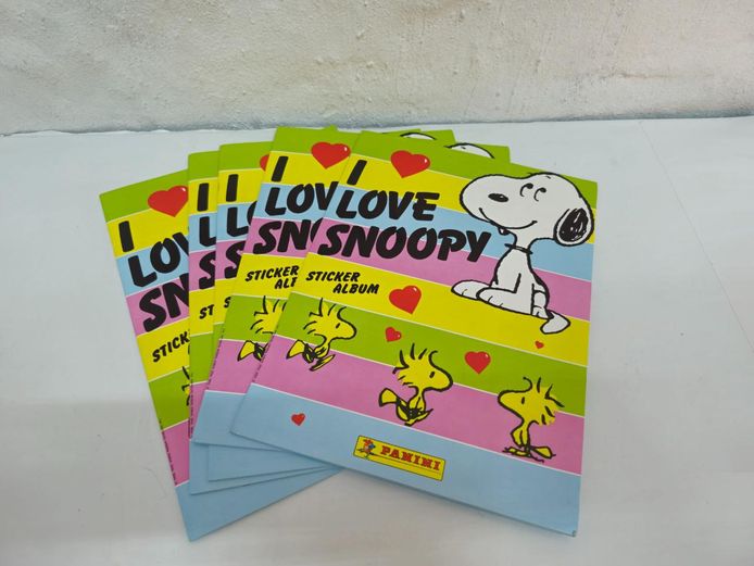 Set of 5 Vintage Panini "I Love Snoopy" Sticker Albums