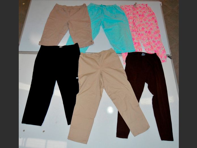 LOT OF 6 LADIES PANTS: BASTILLE, SIGRID OLSEN, CROFT & BARROW, etc [Sizes L & XL]