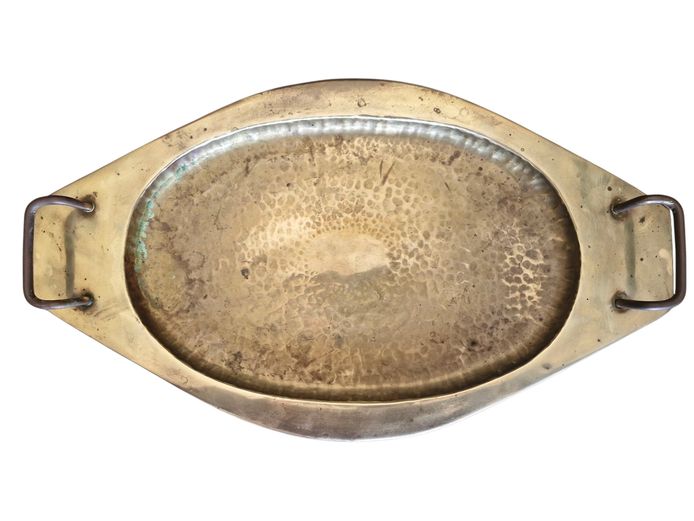 Antique Hand-Hammered Brass Tray