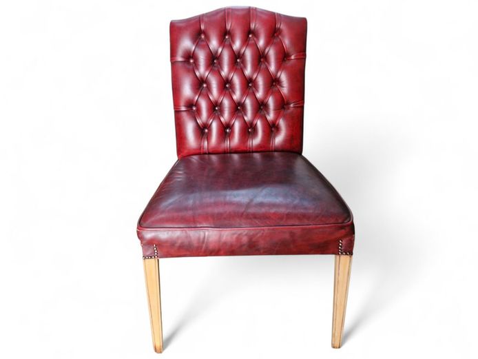 Genuine Leather Oversized Chesterfield-Style Chair