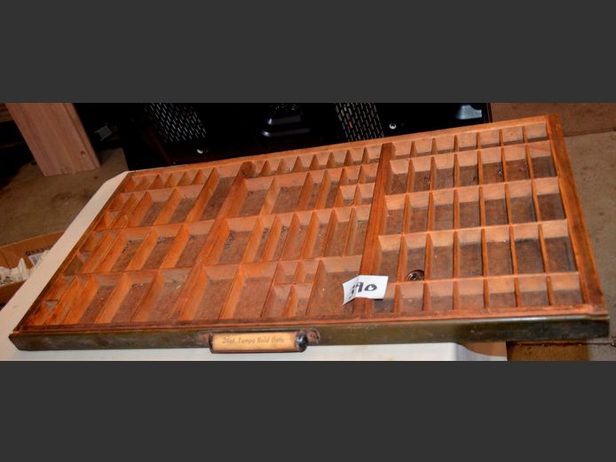 VINTAGE PRINTER'S TRAY, 82 x 42cm