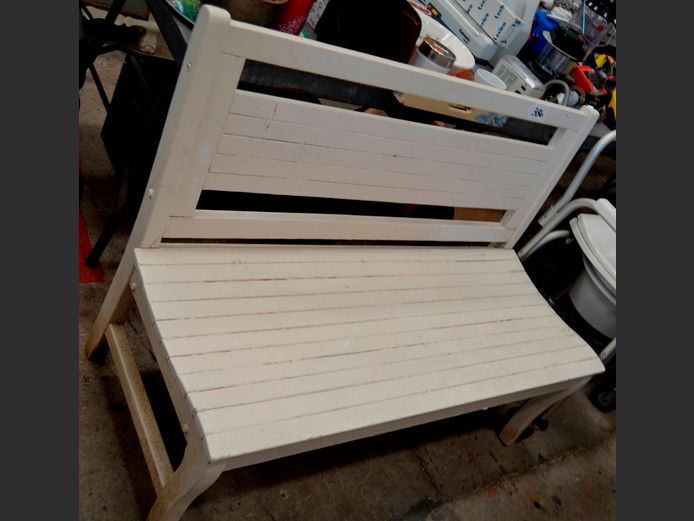 WHITE PAINTED BENCH, 120 x 50cm