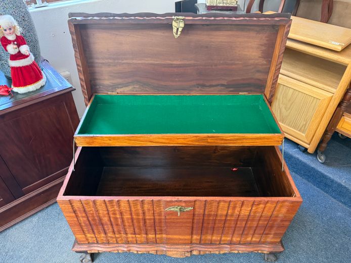 Antique Chest with Brass Handles & Latch 