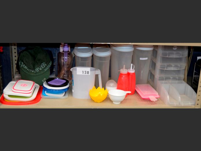 PLASTIC STORAGE CONTAINERS, JUG, etc