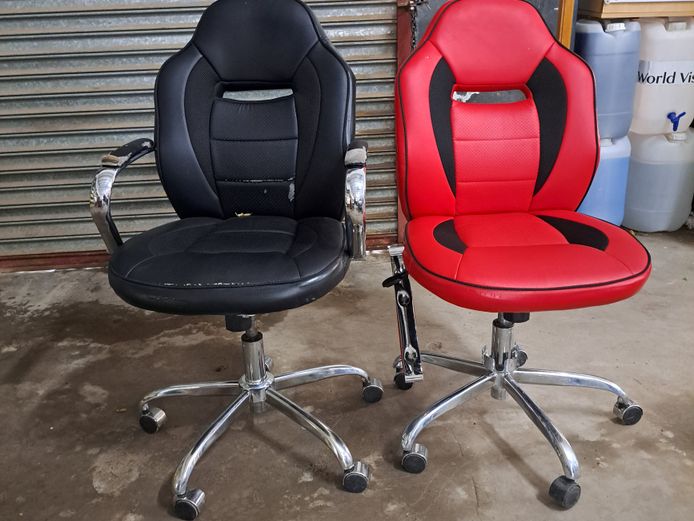 Black & Red leather office chairs