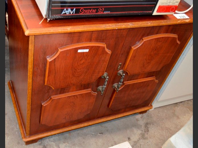 IMBUIA FOIL 2-DOOR CABINET, 85 x 44 x 75cm