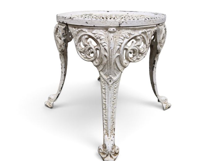 Vintage Victorian-Style Cast Iron Garden Stool