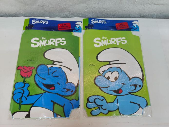 Two Packs of Smurfs Pre-Cut A4 Book Cover Packs