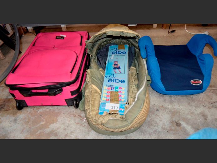 CARRY COT, SHELMO CAR SEAT, SUITCASE, etc