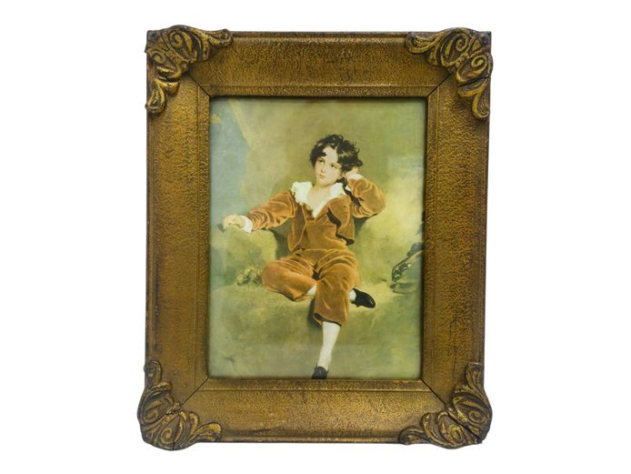 Vintage Gilded Ornate Frame Featuring "The Red Boy" Print