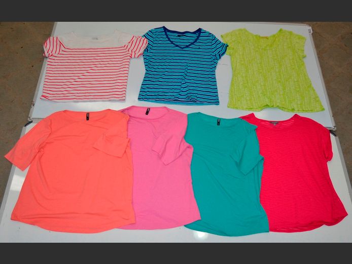 LOT OF 7 LADIES SHIRTS: TOMMY HILFIGER, TIME & TRU, etc [Size XL]