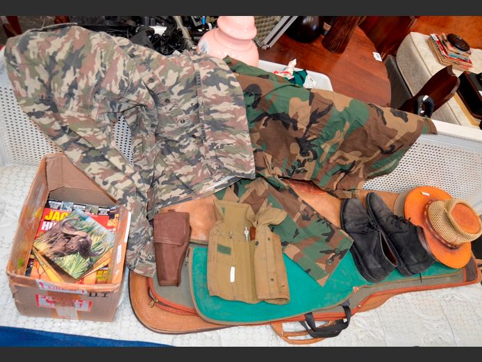 HUNTING MAGAZINES, CLEANING KIT, RIFLE BAGS, HUNTING ATTIRE, etc