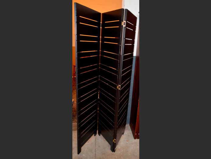 BLACK PAINTED ROOM DIVIDER, 120 x 170cm