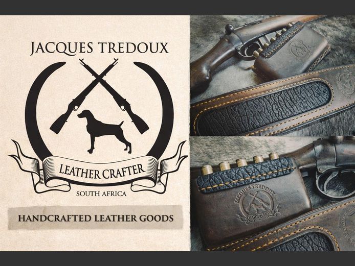 Handcrafted leather rifle sling and .375 H&H ammo pouch | Jacuques Tredoux Leather