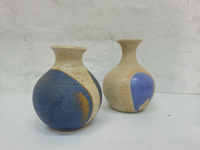 Pair of Studio Pottery Small Ceramic Bud Vases