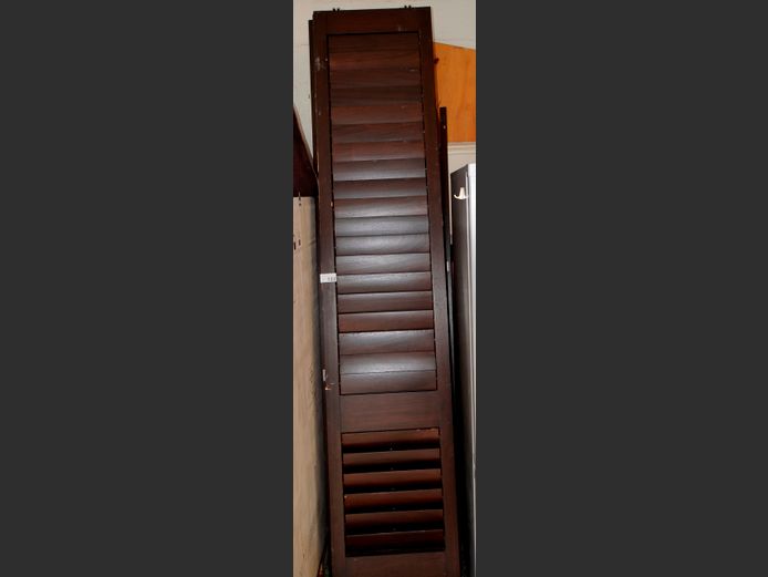 LOT OF 8: WOODEN PLANTATION SHUTTERS, 262 x 54cm