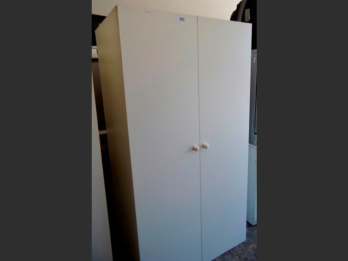 WHITE 2-DOOR WARDROBE, 100 x 60 x 185cm