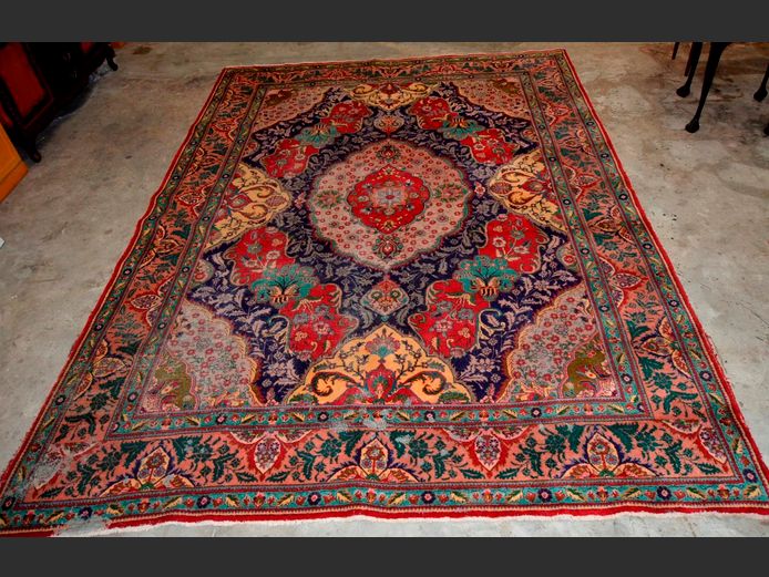 LARGE PERSIAN CARPET, 420 x 305cm [Worn]