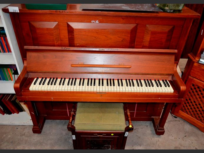 FRITZ KUHLA BERLIN PIANO WITH STOOL, 140 x 65 x 130cm