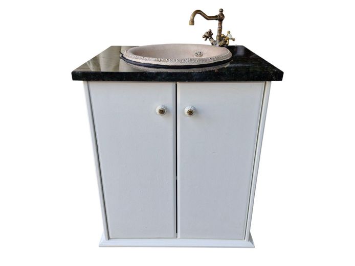 Bathroom Vanity with Basin, Brass Taps & Granite Top