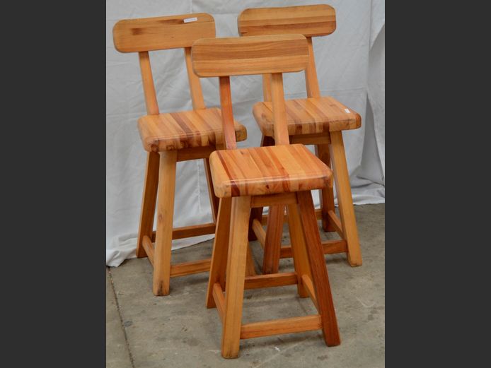 SET OF 3 SALIGNA BAR CHAIRS, 56cm High