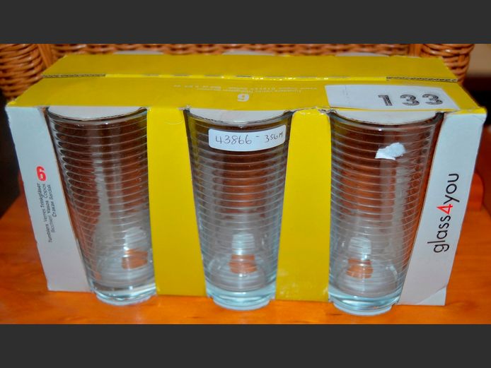 SET OF 6 GLASS 4 YOU HIBALLS