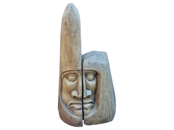 Monumental Two-Piece Brutalist "Duality" Figural Garden Sculpture