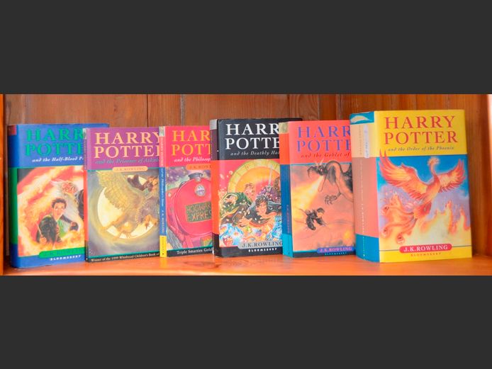 COLLECTION HARRY POTTER HARD COVERS & PAPERBACKS [Some inscribed & written on]