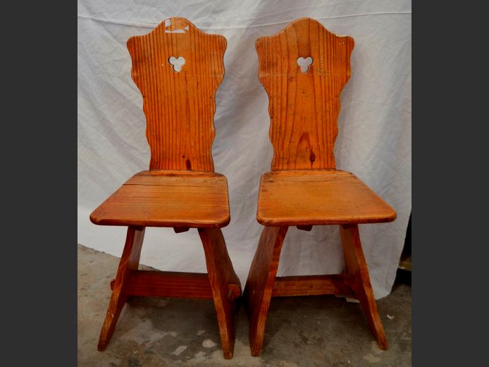 PAIR PINE CHAIRS