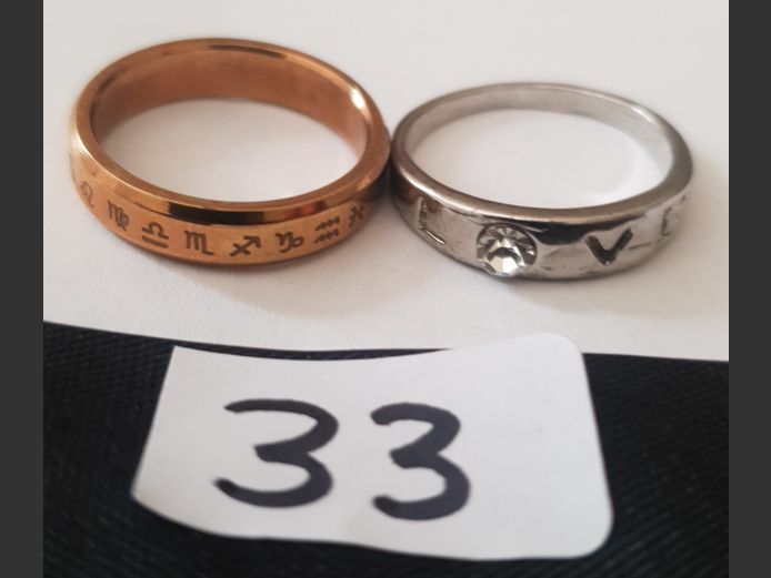 LOT: BRASS & SILVER DRESS RINGS 