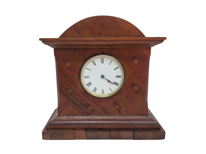 Antique French Marquetry & Parquetry Mantle Clock with Lever Escapement
