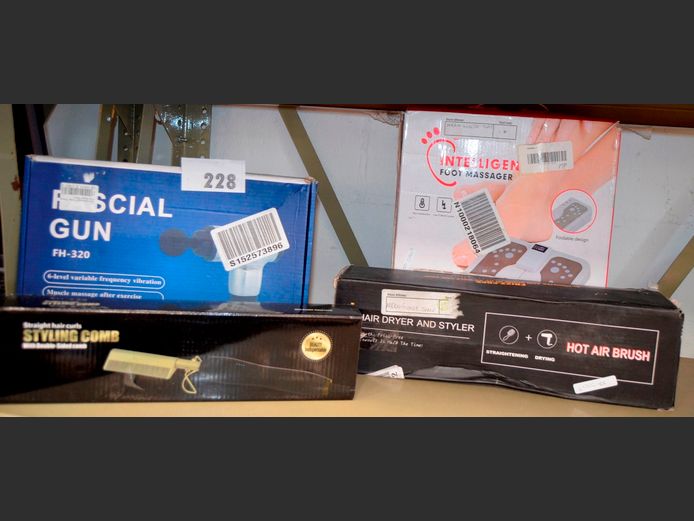 FACIAL GUN, HOT AIR BRUSH, FOOT MASSAGER, etc [Switch on, faulty]