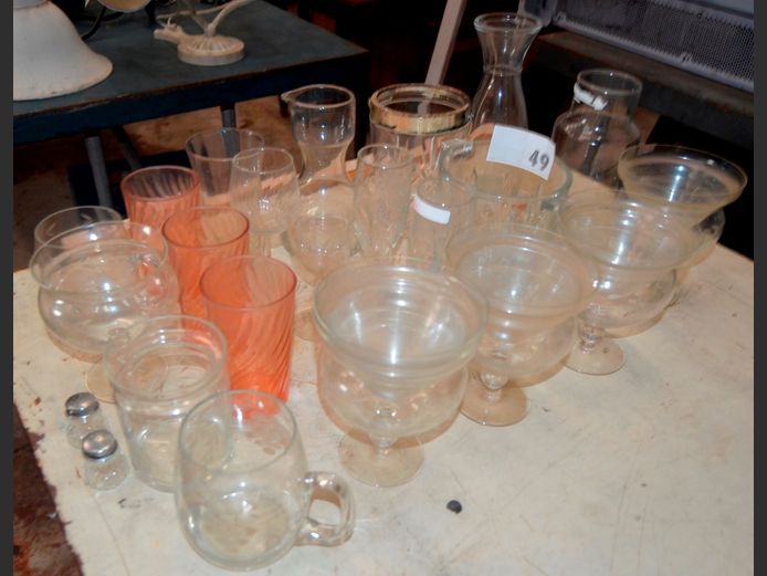SHERRY GLASSES, ICE BUCKET, etc