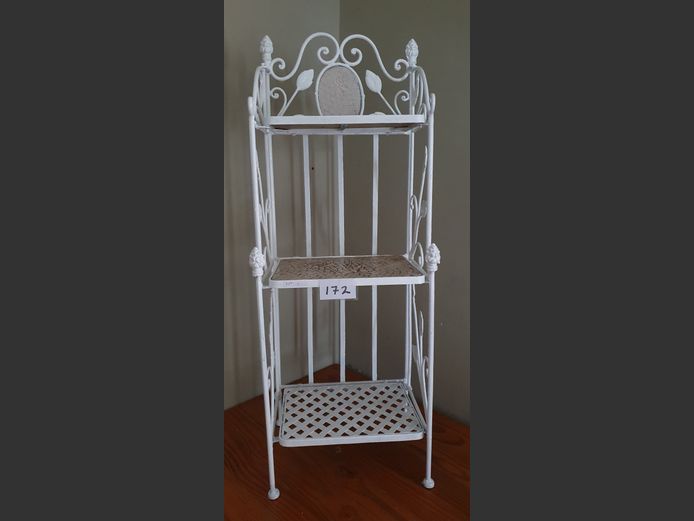 WROUGHT IRON 3-TIER PLANT STAND