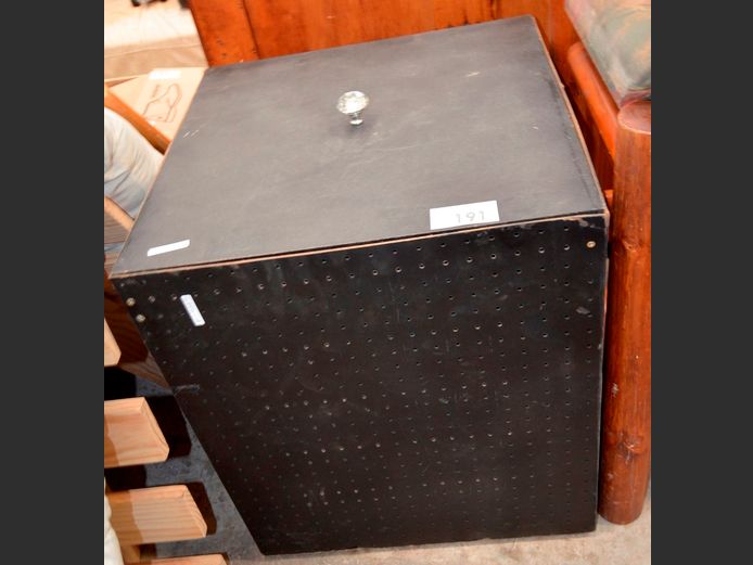 BLACK LAUNDRY BOX, 53 x 53 x 64cm