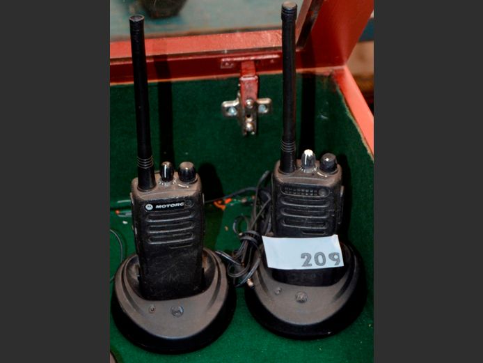 SET OF 2 MOTOROLA DP1400 TWO-WAY RADIOS WITH CHARGERS [Untested]