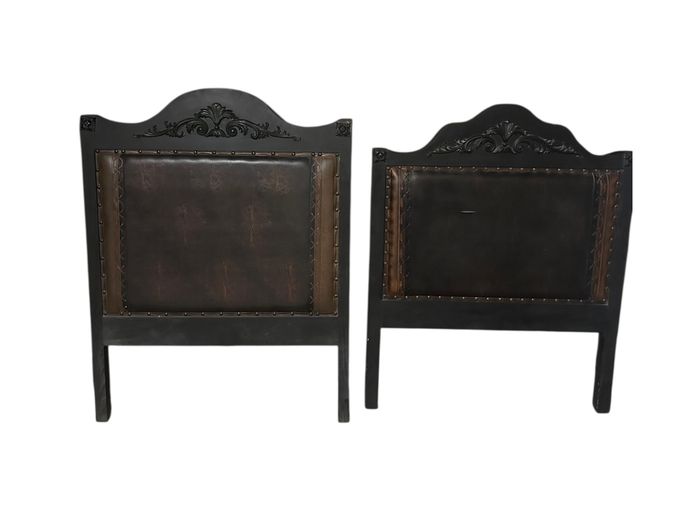 2x Leather and Solid Wood Headboards 