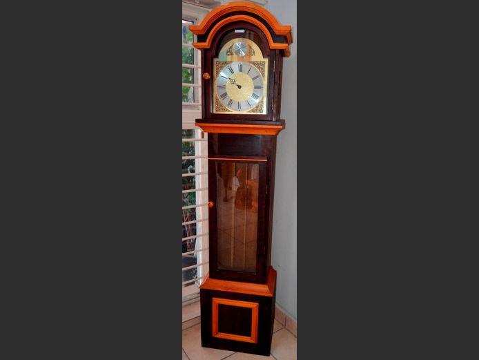 YELLOWWOOD & IMBUIA GRANDFATHER CLOCK, 49 x 30 x 196cm