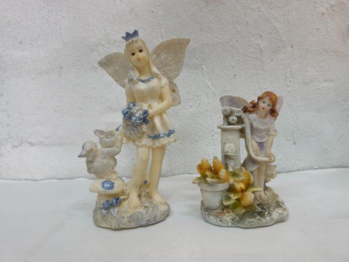 Pair of Vintage Resin Fairy Figurines