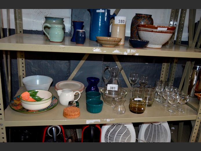 JUG, GLASSES, SIDE PLATES, etc