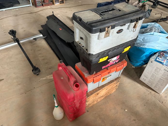 Lot of Tool Boxes  + Jerry Can 