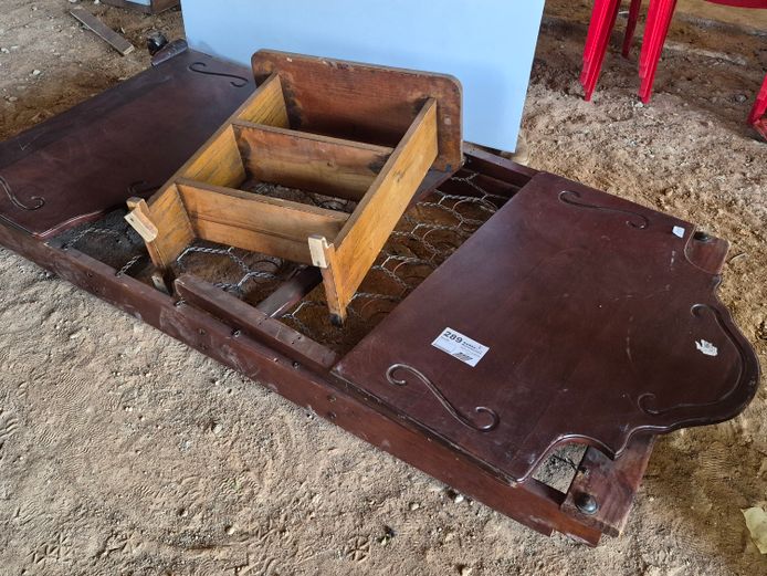 SINGLE BED WOODEN FRAME AND SHELF