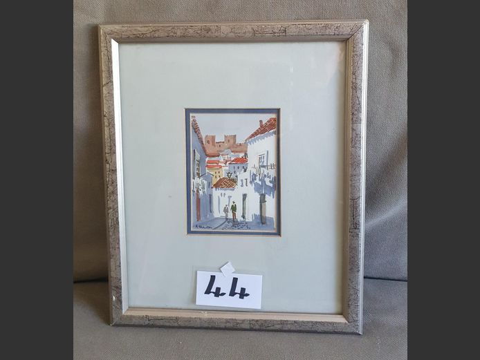 Framed Watercolour "Street Scene"
