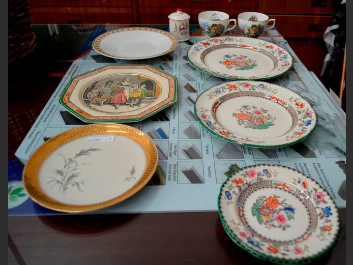 COPELAND SPODE PLATES, ROYAL VALE TEA CUPS, etc