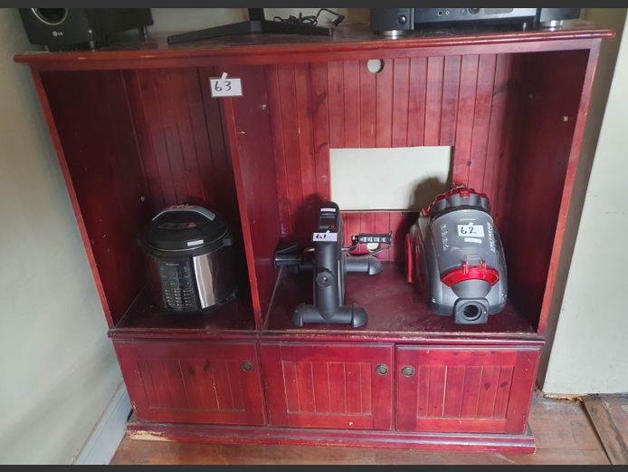 Stained Pine 3-Door TV Cabinet