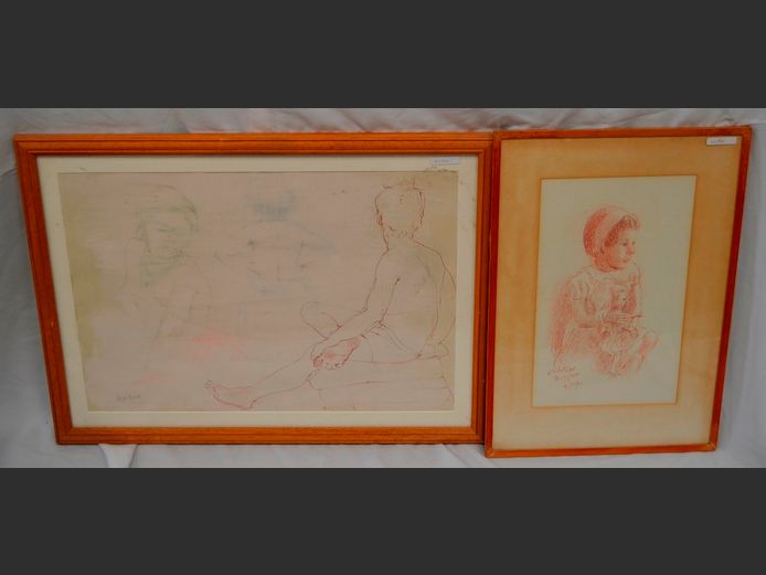 LOT OF 2: FRAMED SKETCHES