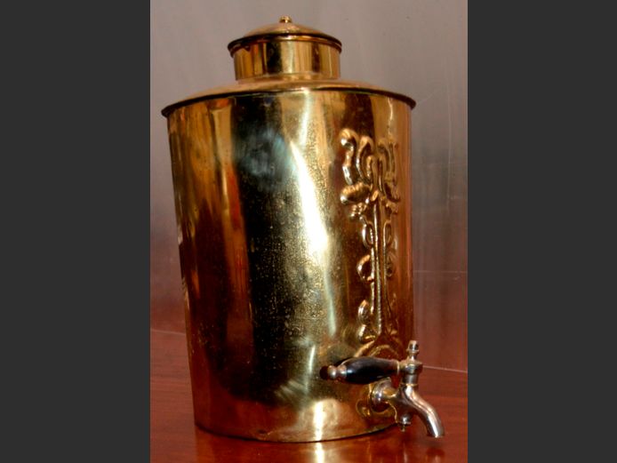 VINTAGE BRASS URN, 2.5cm Diameter x 34cm High