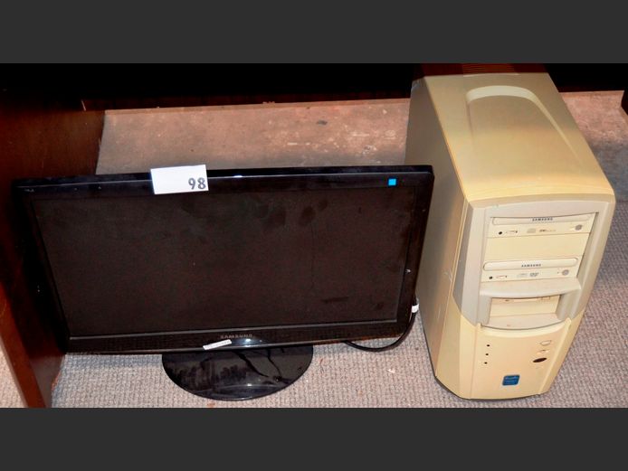 SAMSUNG MONITOR & COMPUTER TOWER [Switch on, untested further] [#: 414186826]