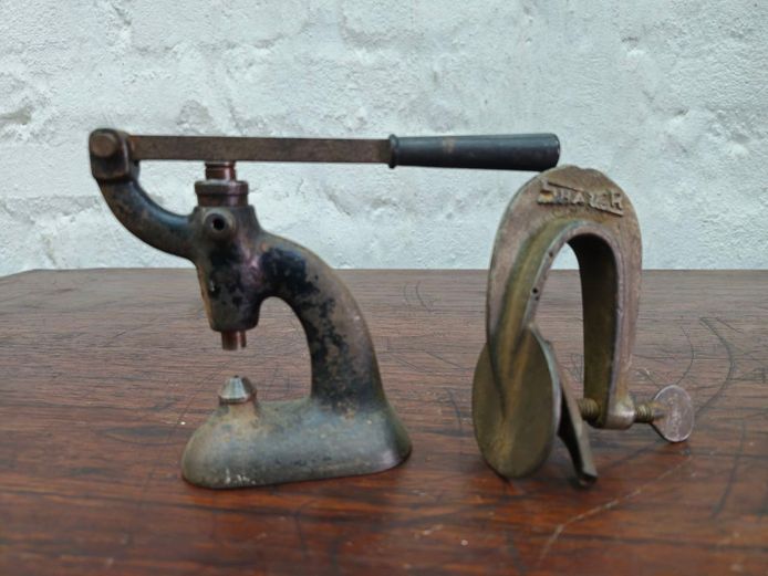 Vintage Seitz Button Press & Shaler Clamp