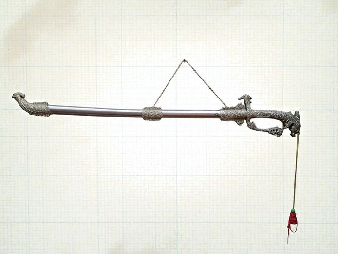 Reproduction Silver Ornate Metal Wall Hanger Sword